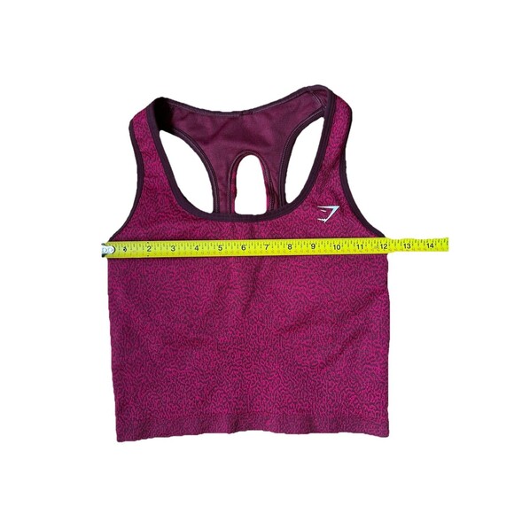 GymShark Adapt Animal Seamless Crop Tank Reef Cherry Brown Leopard Print Fits XS - Picture 6 of 7